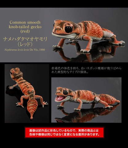 Japan Common smooth knob-tailed gecko (red) lizard PVC Action Figure model with 24 joints