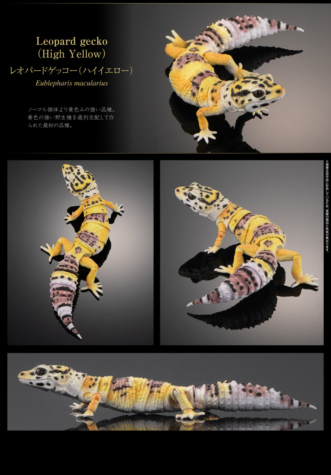 Japan High Yellow Leopard gecko lizard PVC Action Figure model with joints (18cm)
