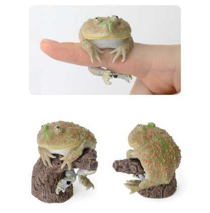 Budgett's frog Toad PVC mini figurine figure model ring with stand